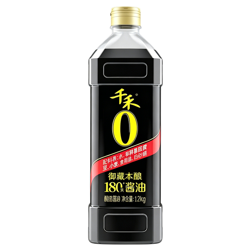 千禾0 御藏本酿180天酱油1.2L*2纯粮酿造特级酱油生抽