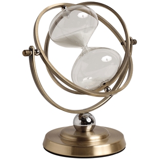 轻奢创意金属时间沙漏摆件家用办公室书房桌面计时器摆设软装饰品