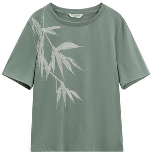 EXCEPTION例外女装春夏时尚休闲上衣印花简约百搭显瘦短袖纯棉T恤