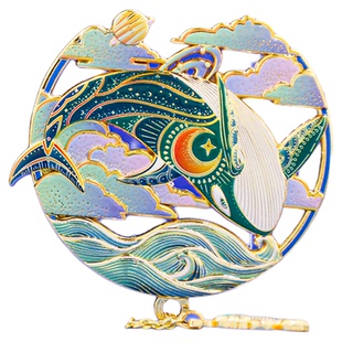海洋物语动物海龟水母鲸鱼冰箱贴金属磁吸中国风博物馆文创纪念品