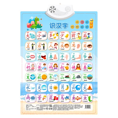 幼儿识字早教点读有声挂图墙贴
