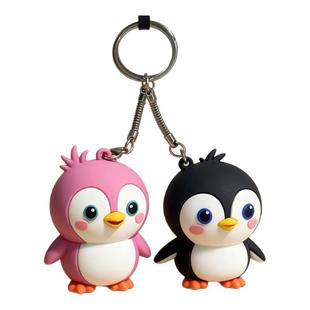 可爱小企鹅钥匙扣卡通立体软胶包包挂件情侣钥匙链挂饰