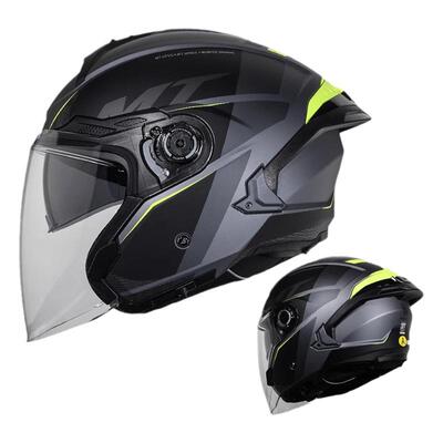 新品西班牙MT星际半盔双镜片四分之三盔男女摩托车头盔四季通用