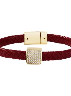 卡洛美星月时光手环女好运招财红色本命年饰品气质皮绳手链手饰品