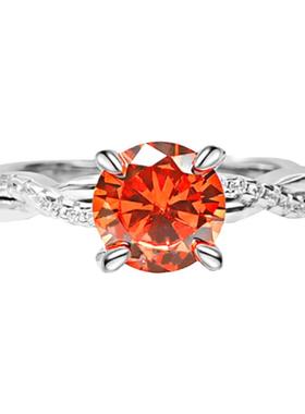 时尚轻奢简约芬达色纯银戒指