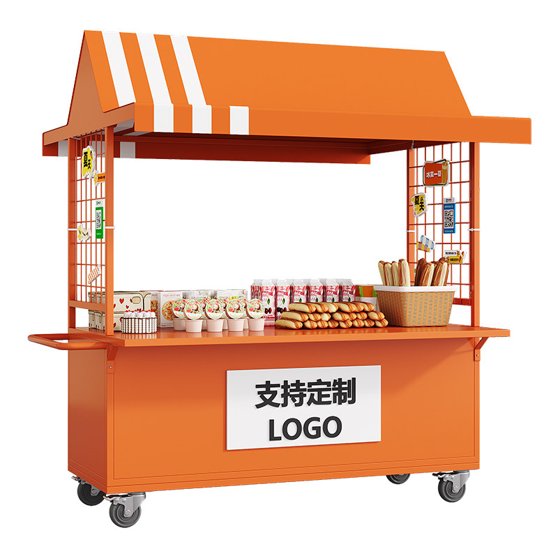 户外集市摆摊小推车促销台流动网红摊位展示架铁艺夜市移动餐车子