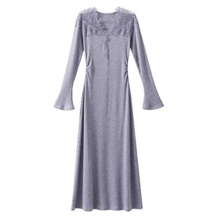 夕蒙2026新款春季韩系气质裙子小个子绝美漂亮紫色修身长袖连衣裙