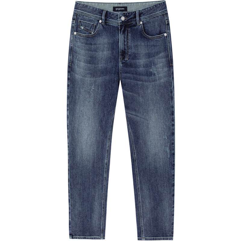 gxgjeans男装 磨破做旧裤子休闲水洗直筒牛仔长裤 25秋冬热卖