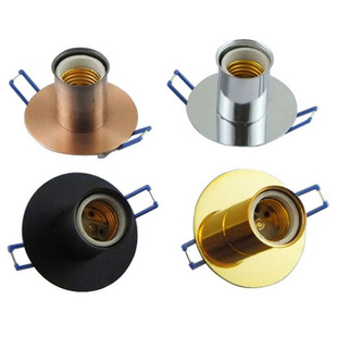 天花吊顶嵌入式吸顶卡口灯座E27陶瓷螺口灯头筒射灯牛眼灯暗装DIY