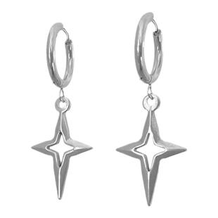 ENHYPEN李羲承同款耳环男 简约钛钢镂空十字架耳钉耳饰耳夹不掉色