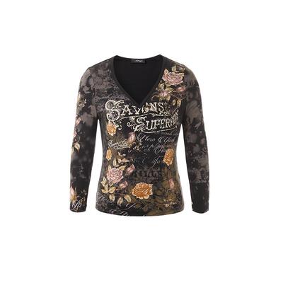 EdHardy女士七分袖紧身长袖T恤