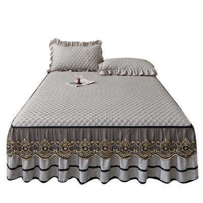 可拆卸床裙防滑床笠三件套床罩