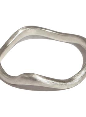 LOPHNE【搭配b备】波浪素圈细戒指 s925纯银叠戴简约百搭高级感