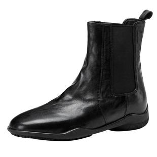 MILLIE'S/妙丽加绒切尔西靴女2025新款冬季英伦黑色真皮保暖短靴