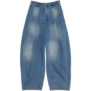 fafamoon设计师品牌 2025夏季新品量感水洗复古牛仔裤女宽松长裤