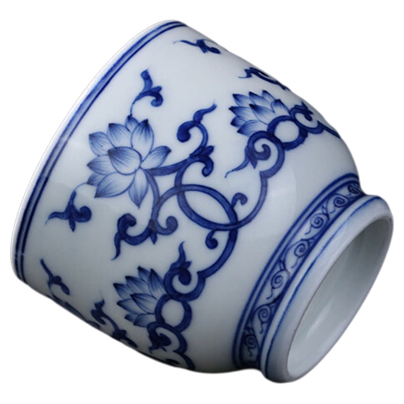 京德陶瓷手绘复古青花品茗杯