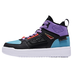 乔丹加绒高帮板鞋男士2025冬季皮面休闲鞋新款运动鞋鸳鸯鞋子男鞋