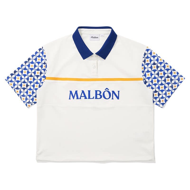夏季新款韩国MALBON高尔夫服装女款运动清新百搭休闲翻领短袖T恤