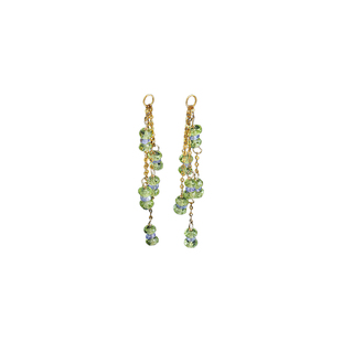 可卿珠宝 静依 坦桑石耳线18k金橄榄石风再吹耳钉伴侣包正品女