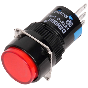 点动开关 自锁位圆形平钮按钮开关 LA16-11Z AB6Y-M 16mm一开一闭