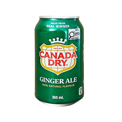加拿大进口Canada dry Ginger Ale姜汁味汽水干姜味水苏打水355ml