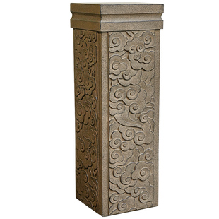 新中式祥云展示柱 客厅玄关装饰仿石柱墩子 落地摆件盆栽花盆底座