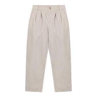 布景休闲裤女冬季新品简约后松紧腰设计纯色宽松厚款裤子1413