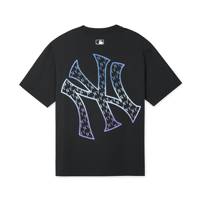 MLB男女NY复古老花渐变印花短袖