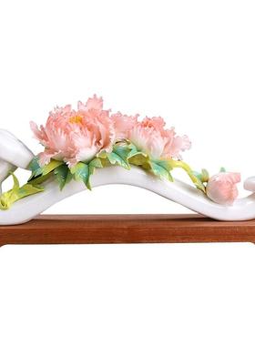 非遗釉下彩陶瓷如意摆件高级礼物