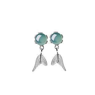 【余生有你】宫里上新翡翠耳钉女耳环纯银中式耳饰高级感生日礼物