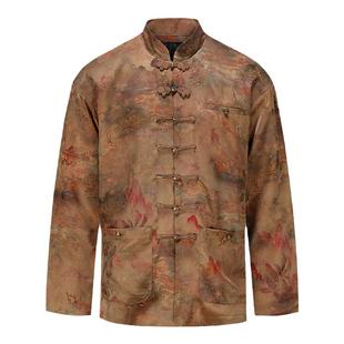 碧海潮生高端限定〓山门39蓬莱仙〓中国风桑蚕丝真丝印花唐装外套