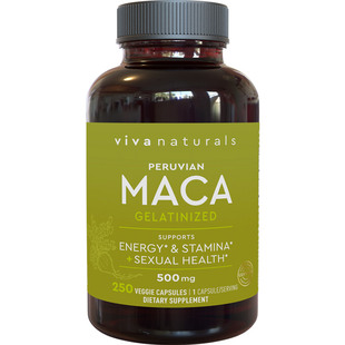 vivanaturals美国原装进口有机玛咖胶囊健体调理滋补黑玛卡250粒