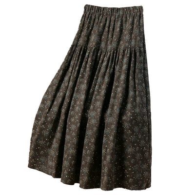 高货！巨好看复古碎花磨毛半身裙