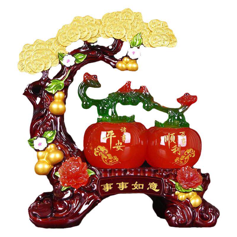 轻奢事事如意柿子摆件乔迁礼物