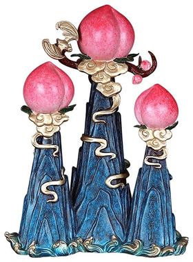 寿比南山全铜寿桃摆件送爷爷礼品