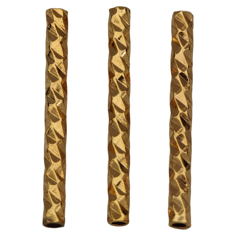 V.feel18K包金批花螺丝纹直管手工DIY珍珠手链项链小饰品配件材料