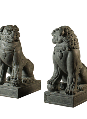 云鹤堂 天然创意罗源青石唐狮装饰 家用茶桌上的精品吉祥小摆件