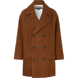 【折扣】Andersson Bell 男秋冬宽松双排扣绵混纺毛毡外套