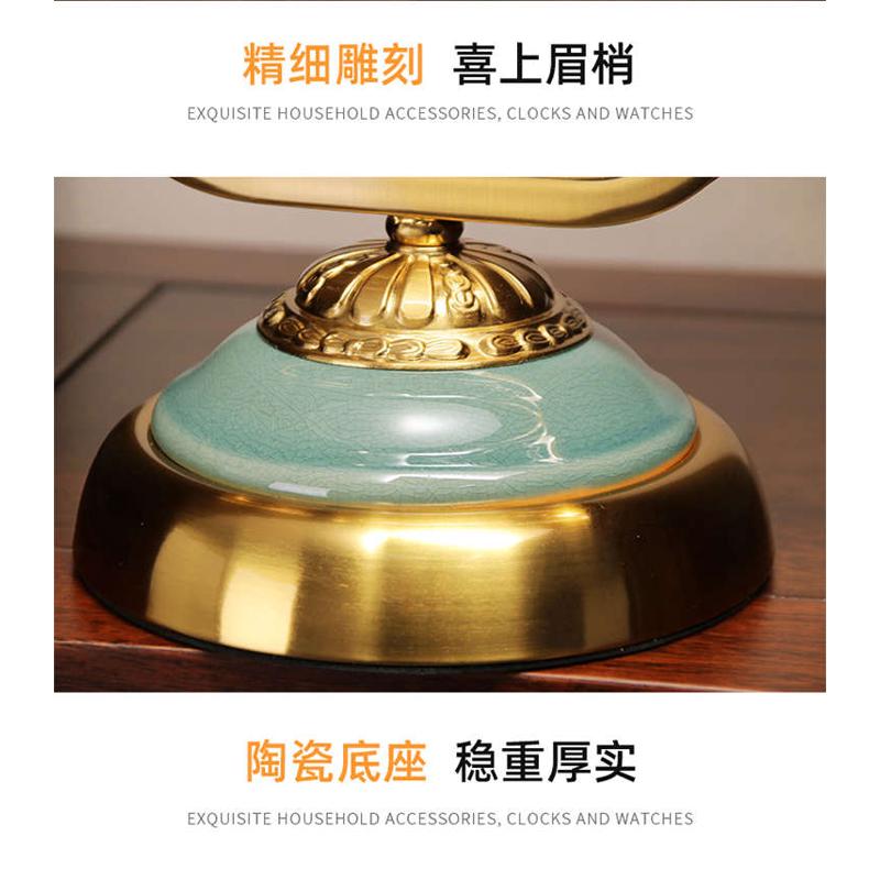 新中式座钟钟表摆件客厅个性创意台式钟家用台钟简约桌面时尚时钟