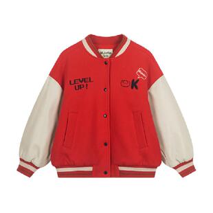 马拉丁童装儿童外套25春装新款男大童材质拼接防风棒球领外套夹克