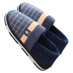 冬季棉拖鞋男款包根防滑舒适棉布2024年情侣保暖居家厚底毛绒秋冬