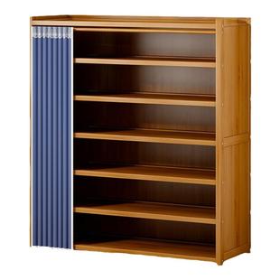 鞋柜家用门口简易收纳神器省空间分层隔板实木2025新款入户门鞋架