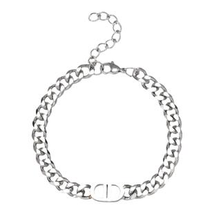 潮牌高级感男款手链百搭轻奢简约手饰男女嘻哈男生配饰古巴链男士