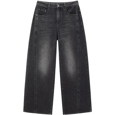 【商场同款】太平鸟2025年秋季新款闪粉宽松弯刀牛仔裤A1HAF3539