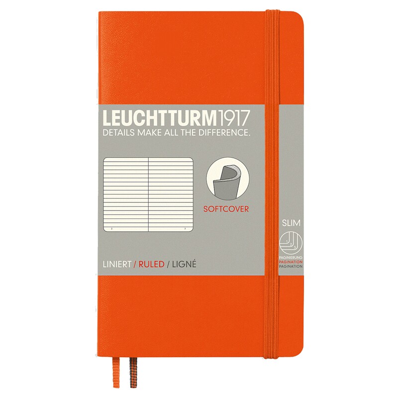 Leuchtturm1917德国灯塔经典系列口袋本A6软皮加厚商务笔记本子记事本商务随身手账本会议记事本日记本
