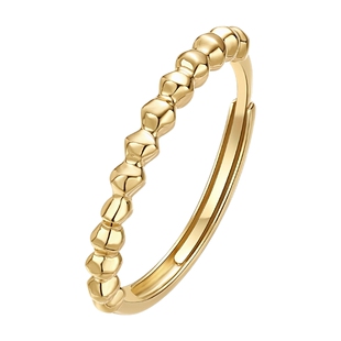 【新年礼物】ILCO尤珂「啵啵珠」K金珠珠戒指素圈金球活口尾戒女