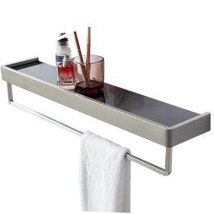 卫生间不锈钢镜前置物架单层玻璃墙上浴室洗漱台洗手间收纳架打孔