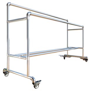 镀锌晒被架晾衣架双杆落地户外防风防锈挂衣双杆水管晒被子家用