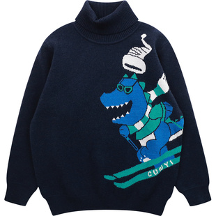 Cunyi纯一良品男童半高领毛衣2025秋冬儿童套头衫