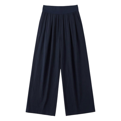 依琦莲神仙裤锦纶压褶轻盈阔腿裤